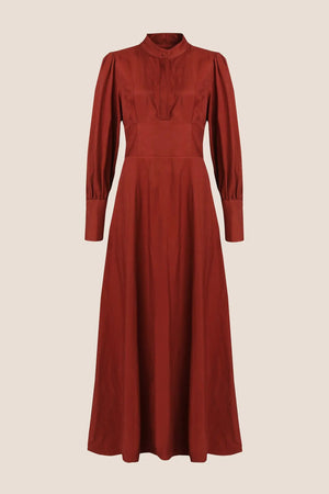 Amira Corset Maxi Dress in Terracotta – Detail view | AJIRAH #Terracotta