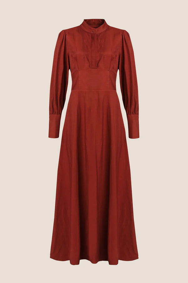 Amira Corset Maxi Dress in Terracotta – Detail view | AJIRAH #Terracotta
